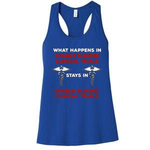 Clinical Research Double Blinded Clinical Trial Humor Gift Women's Racerback Tank