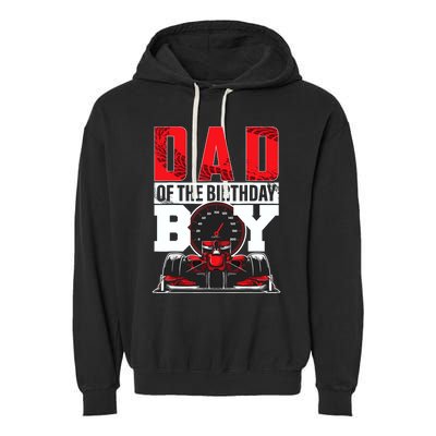 Car Racing Dad Of Birthday Boy Formula Race Car Driver Garment-Dyed Fleece Hoodie