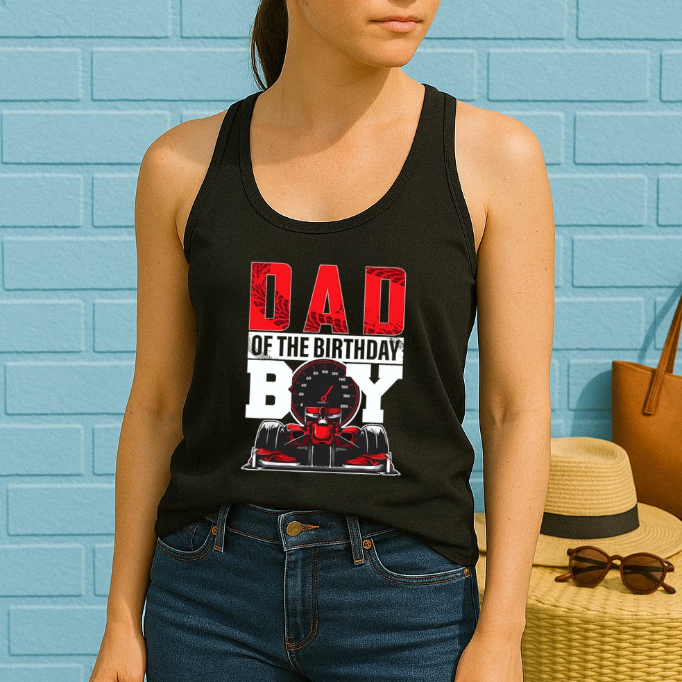 Car Racing Dad Of Birthday Boy Formula Race Car Driver Womens Tank Top