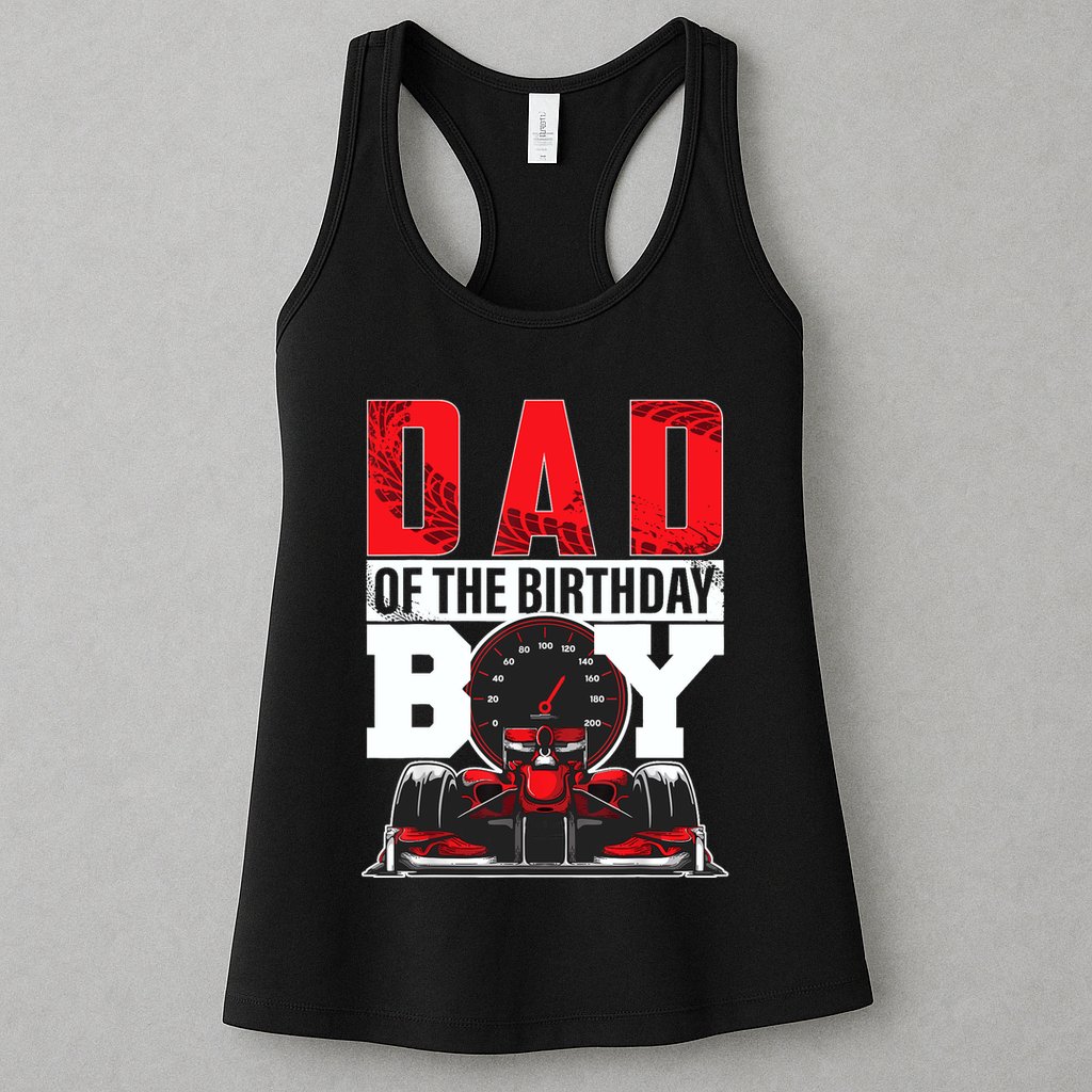 Car Racing Dad Of Birthday Boy Formula Race Car Driver Womens Tank Top