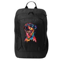 Colorful Rottweiler Dog Lover Dad Mom Boy Girl Funny City Backpack