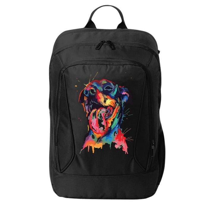 Colorful Rottweiler Dog Lover Dad Mom Boy Girl Funny City Backpack