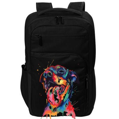 Colorful Rottweiler Dog Lover Dad Mom Boy Girl Funny Impact Tech Backpack