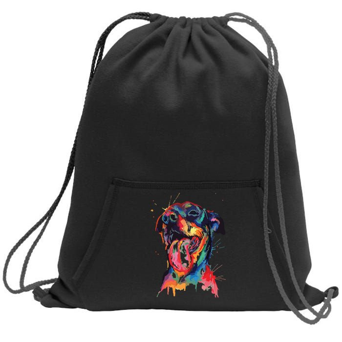 Colorful Rottweiler Dog Lover Dad Mom Boy Girl Funny Sweatshirt Cinch Pack Bag