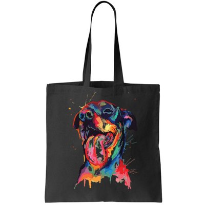 Colorful Rottweiler Dog Lover Dad Mom Boy Girl Funny Tote Bag