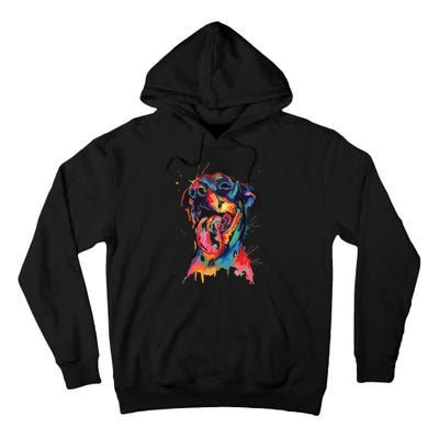 Colorful Rottweiler Dog Lover Dad Mom Boy Girl Funny Tall Hoodie