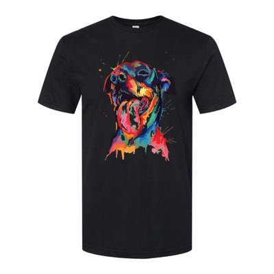 Colorful Rottweiler Dog Lover Dad Mom Boy Girl Funny Softstyle® CVC T-Shirt