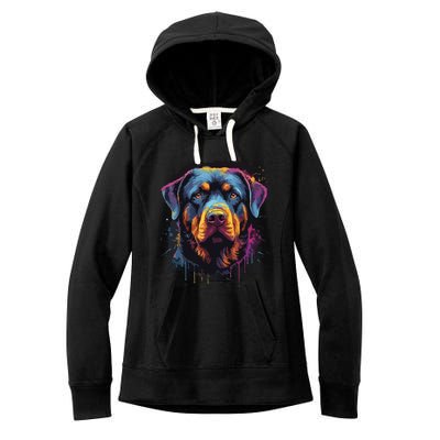 Cute Rottweiler Dog Lover Colorful Men Women Women's Fleece Hoodie