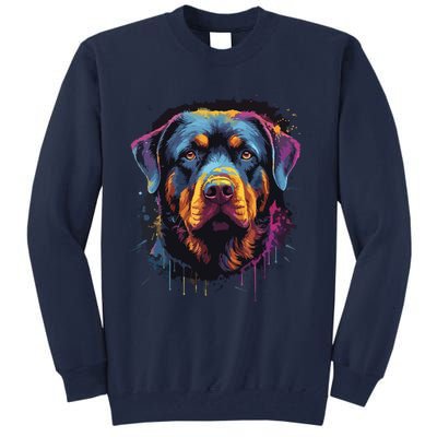 Cute Rottweiler Dog Lover Colorful Men Women Tall Sweatshirt