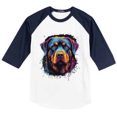 Cute Rottweiler Dog Lover Colorful Men Women Baseball Sleeve Shirt