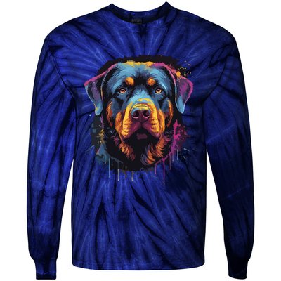 Cute Rottweiler Dog Lover Colorful Men Women Tie-Dye Long Sleeve Shirt