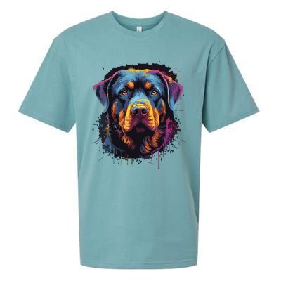 Cute Rottweiler Dog Lover Colorful Men Women Sueded Cloud Jersey T-Shirt