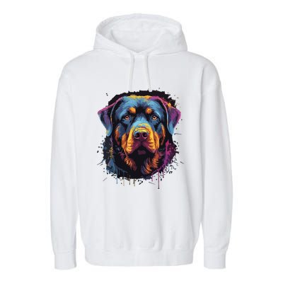 Cute Rottweiler Dog Lover Colorful Men Women Garment-Dyed Fleece Hoodie