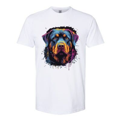 Cute Rottweiler Dog Lover Colorful Men Women Softstyle CVC T-Shirt