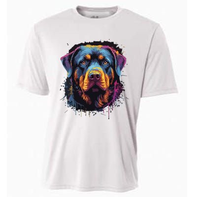 Cute Rottweiler Dog Lover Colorful Men Women Cooling Performance Crew T-Shirt