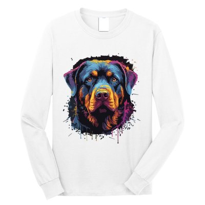 Cute Rottweiler Dog Lover Colorful Men Women Long Sleeve Shirt