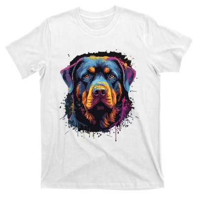 Cute Rottweiler Dog Lover Colorful Men Women T-Shirt