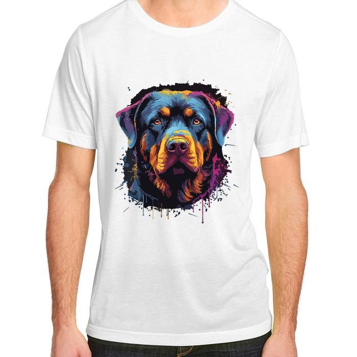 Cute Rottweiler Dog Lover Colorful Men Women Adult ChromaSoft Performance T-Shirt