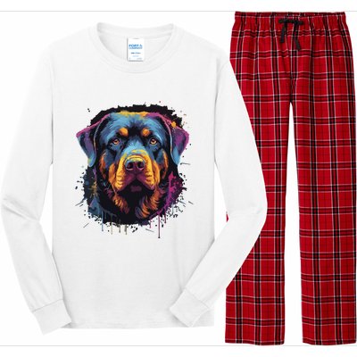 Cute Rottweiler Dog Lover Colorful Men Women Long Sleeve Pajama Set