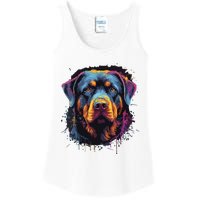 Cute Rottweiler Dog Lover Colorful Men Women Ladies Essential Tank