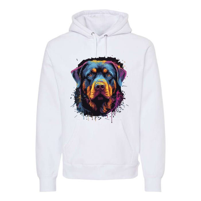 Cute Rottweiler Dog Lover Colorful Men Women Premium Hoodie