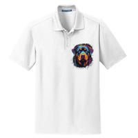 Cute Rottweiler Dog Lover Colorful Men Women Dry Zone Grid Polo