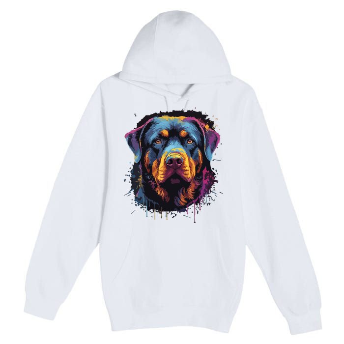 Cute Rottweiler Dog Lover Colorful Men Women Premium Pullover Hoodie