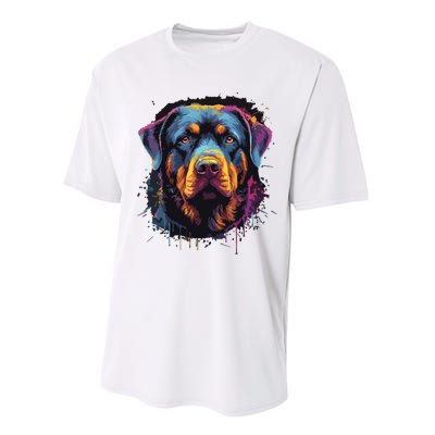 Cute Rottweiler Dog Lover Colorful Men Women Performance Sprint T-Shirt