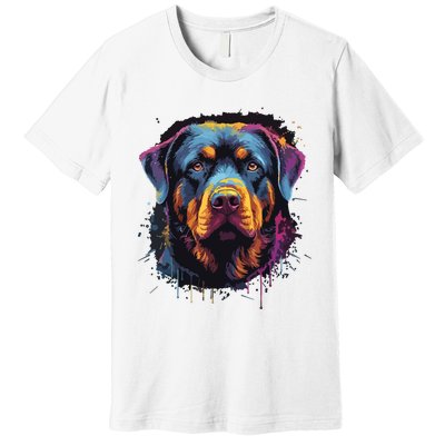 Cute Rottweiler Dog Lover Colorful Men Women Premium T-Shirt