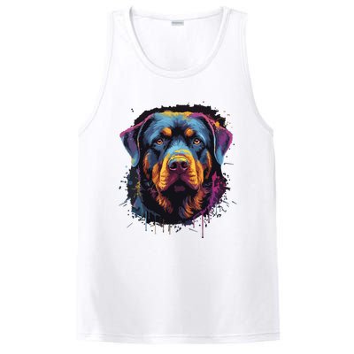 Cute Rottweiler Dog Lover Colorful Men Women PosiCharge Competitor Tank