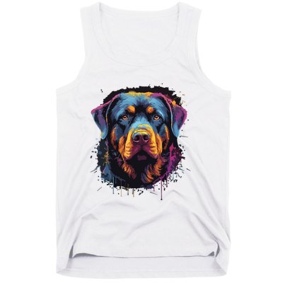 Cute Rottweiler Dog Lover Colorful Men Women Tank Top