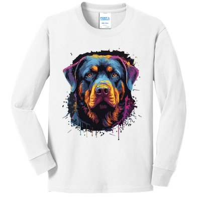 Cute Rottweiler Dog Lover Colorful Men Women Kids Long Sleeve Shirt