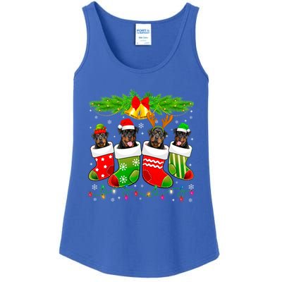 Cute Rottweiler Dog In Sock Christmas Santa Xmas Dog Great Gift Ladies Essential Tank