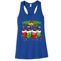 Cute Rottweiler Dog In Sock Christmas Santa Xmas Dog Great Gift Women's Racerback Tank