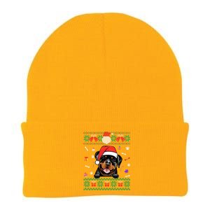 Cute Rottweiler Dog Ugly Christmas Santa Hat Xmas Gift Knit Cap Winter Beanie