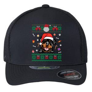 Cute Rottweiler Dog Ugly Christmas Santa Hat Xmas Gift Flexfit Unipanel Trucker Cap