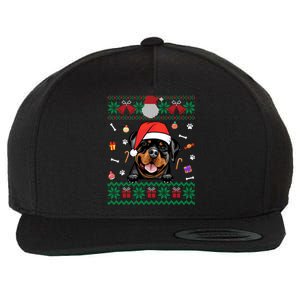 Cute Rottweiler Dog Ugly Christmas Santa Hat Xmas Gift Wool Snapback Cap