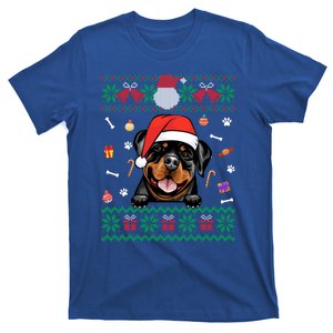 Cute Rottweiler Dog Ugly Christmas Santa Hat Xmas Gift T-Shirt