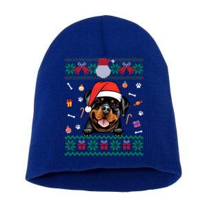 Cute Rottweiler Dog Ugly Christmas Santa Hat Xmas Gift Short Acrylic Beanie