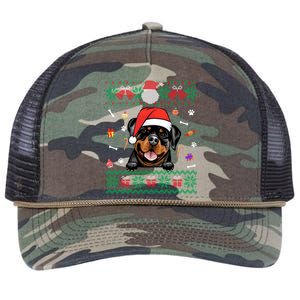 Cute Rottweiler Dog Ugly Christmas Santa Hat Xmas Gift Retro Rope Trucker Hat Cap