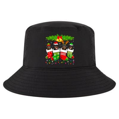 Cute Rottweiler Dog In Sock Christmas Santa Xmas Dog Cute Gift Cool Comfort Performance Bucket Hat