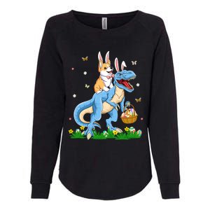 Corgi Riding Dinosaur Bunny Ear Easter Day Meaningful Gift Womens California Wash Sweatshirt