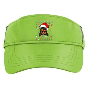 Cute Rottweiler Dog Xmas Santa Funny Ugly Christmas Gift Adult Drive Performance Visor