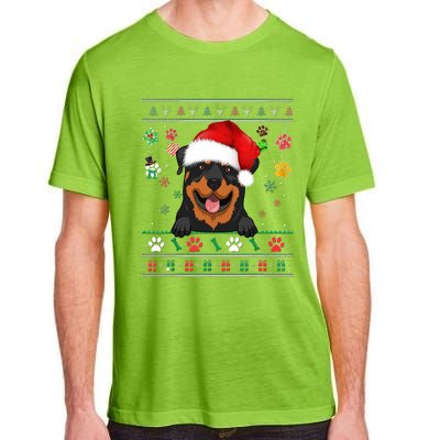 Cute Rottweiler Dog Xmas Santa Funny Ugly Christmas Gift Adult ChromaSoft Performance T-Shirt