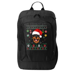 Cute Rottweiler Dog Xmas Santa Funny Ugly Christmas Gift City Backpack