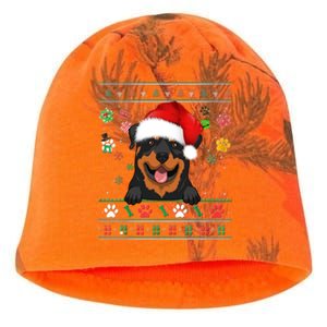 Cute Rottweiler Dog Xmas Santa Funny Ugly Christmas Gift Kati - Camo Knit Beanie