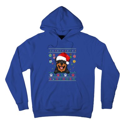 Cute Rottweiler Dog Xmas Santa Funny Ugly Christmas Gift Hoodie