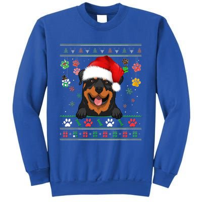 Cute Rottweiler Dog Xmas Santa Funny Ugly Christmas Gift Sweatshirt