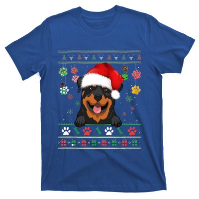 Cute Rottweiler Dog Xmas Santa Funny Ugly Christmas Gift T-Shirt