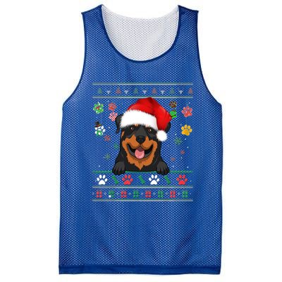 Cute Rottweiler Dog Xmas Santa Funny Ugly Christmas Gift Mesh Reversible Basketball Jersey Tank